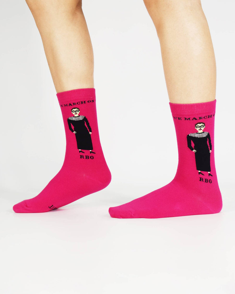 RBG Dissent Pink Crew Socks Medium