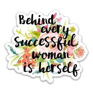 Successful Woman Floral Vinyl Sticker : Packaged Sticker