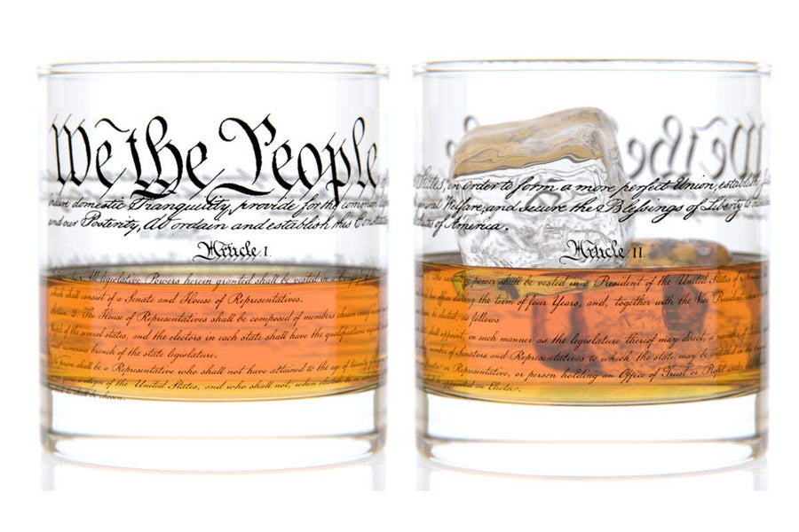 U.S. Constitution Rocks Glass Pair