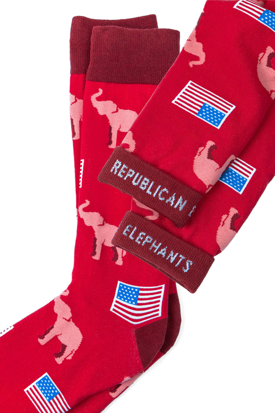 Republican Elephants Carded Cotton Sock by Alynn