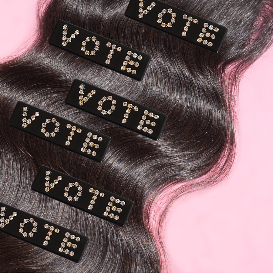 Vote Rhinestone Hair Clip