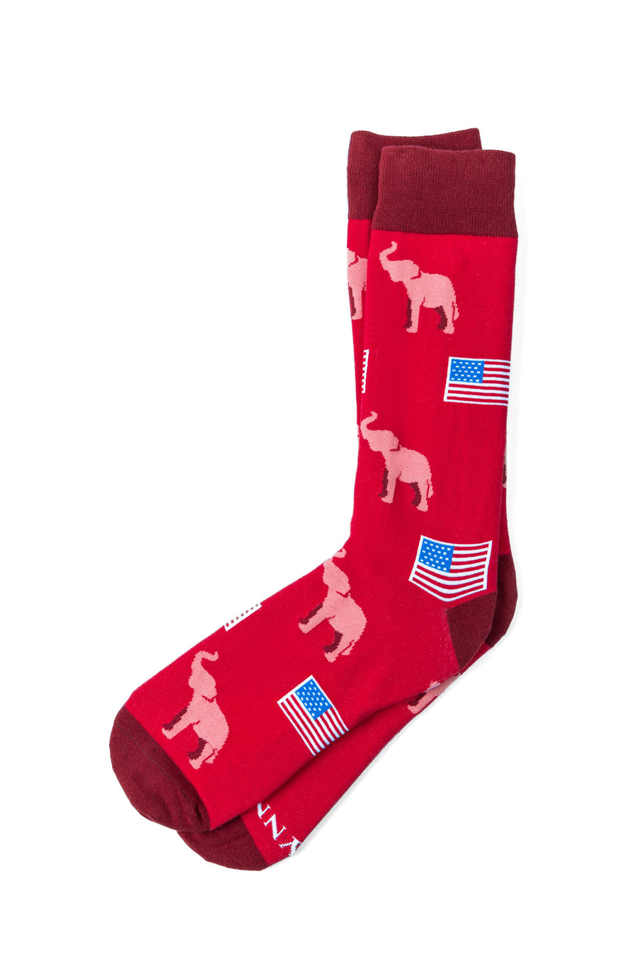 Republican Elephants Carded Cotton Sock by Alynn