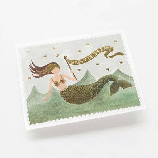 Vintage Mermaid Birthday Card