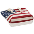 Load image into Gallery viewer, American Flag Zippered Burlap Canvas Tote Bag: AMERICAN FLAG / ONE SIZE
