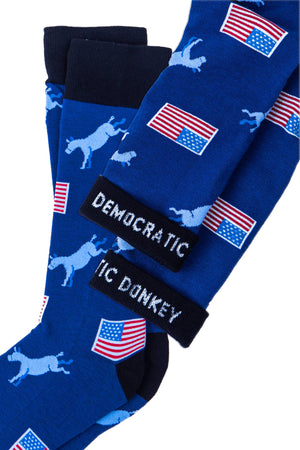 Democratic Donkey Carded Cotton Sock by Alynn