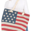 Load image into Gallery viewer, American Flag Zippered Burlap Canvas Tote Bag: AMERICAN FLAG / ONE SIZE
