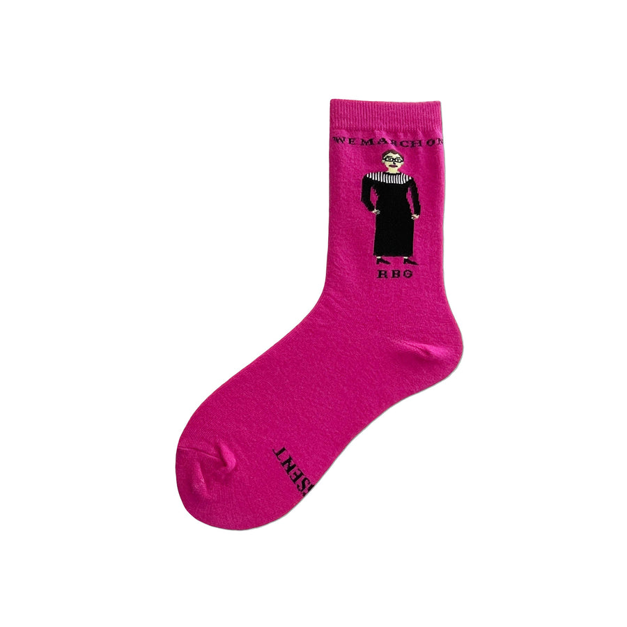 RBG Dissent Pink Crew Socks Medium