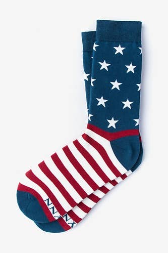 Let Feet-dom Ring American Flag Patriotic Sock - by Alynn
: Red/White/Blue / Sm/Med