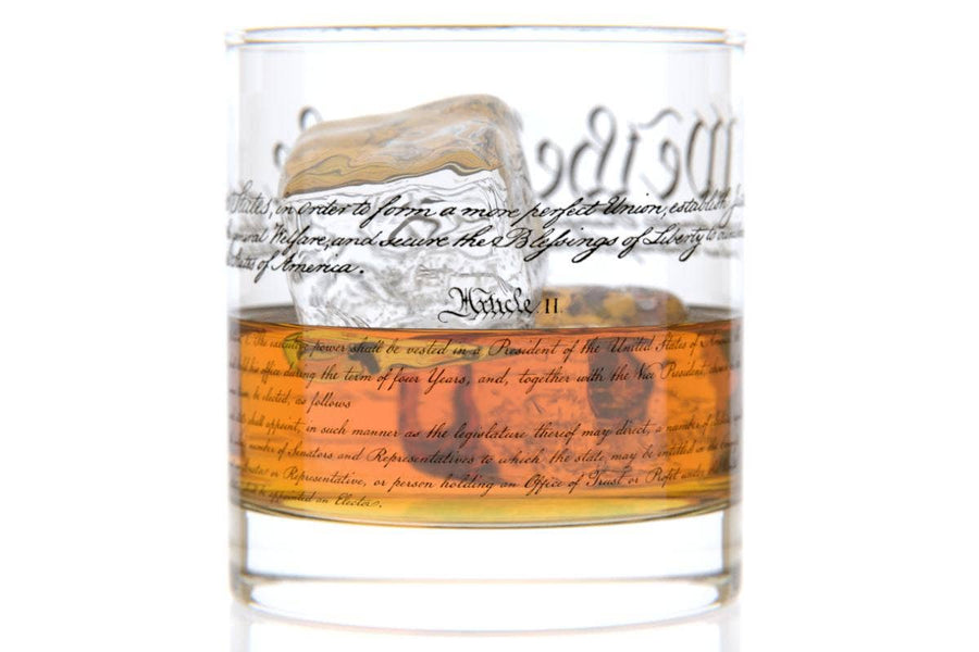 U.S. Constitution Rocks Glass Pair