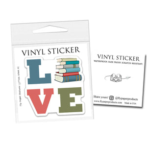 LOVE Books Vinyl Sticker: Packaged Stickers