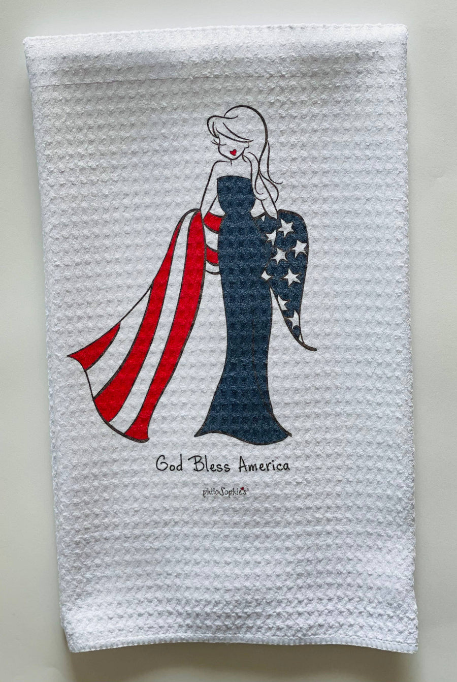 Waffle Towel -philoSophie's God Bless America Tea Towel