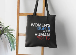 Women's Rights Tote Bag, Black Heavy Canvas Feminist Totebag