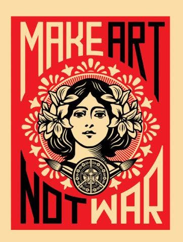 Postcard - Make Art Not War - Package of 12