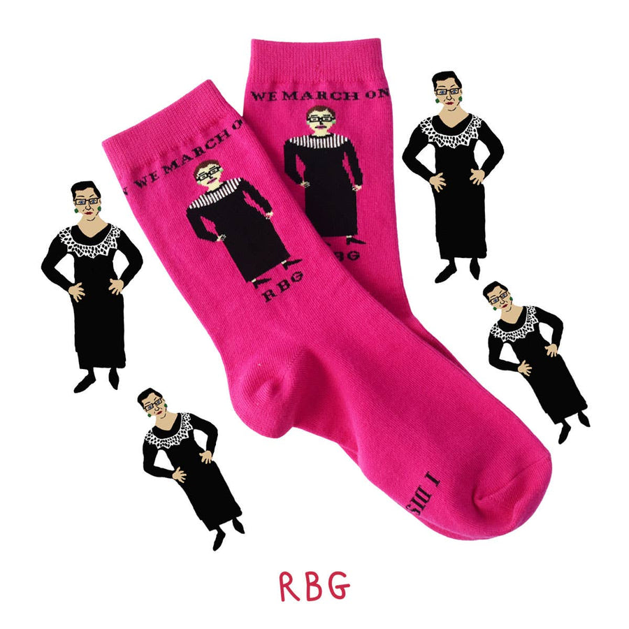 RBG Dissent Pink Crew Socks Medium