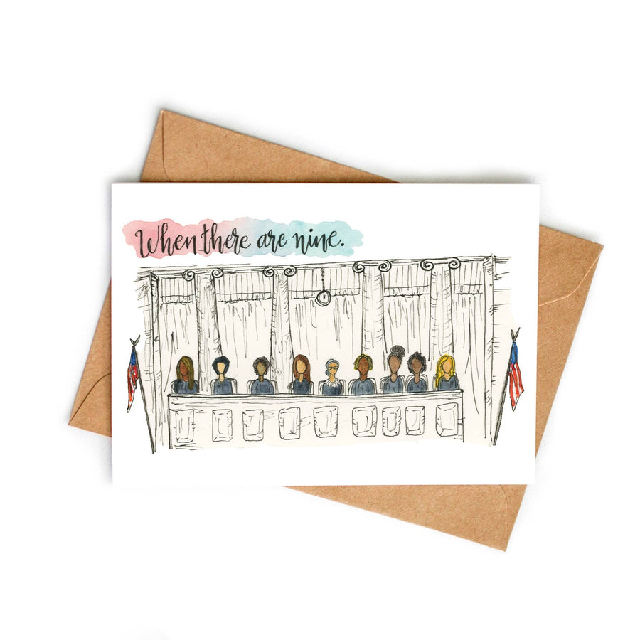 When There Are Nine - RBG Tribute: A2 Blank Greeting Card