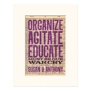 Organize Agitate Educate Dictionary Print
